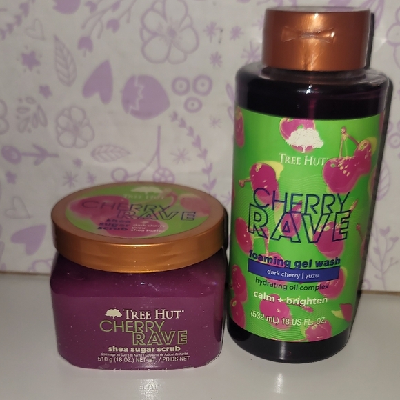 Tree Hut Cherry Rave Foaming Gel Wash and Shea Sugar Scrub Set. - Picture 1 of 1